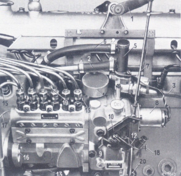 Mercedes 230 SL Pagode Bosch Einspritzpume Benennung der �u�eren Bauteile